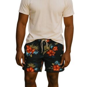Caribbean Joe Men’s Floral Swim Board Shorts Size XXL